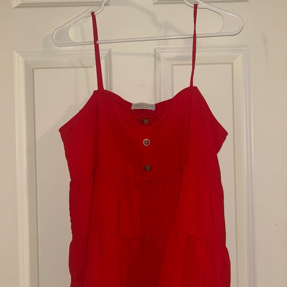 Paper Crane Red Buttoned Camisole